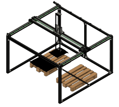 Raumportal Schwerlast, Arbeitsraum 2000 x 2000 x 1000 mm